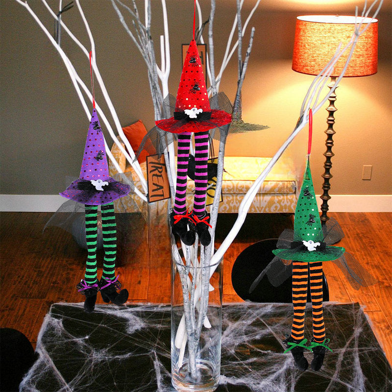 Wholesale New Halloween Witch Hat Long Legs Hanging Window Ornaments
